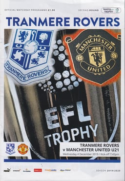 Tranmere Rovers v Manchester United U21 Match Programme 2019-12-04